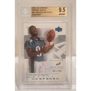 2001 UD GRADED FREDDIE MITCHELL ROOKIE 61 BECKETT 9.5 GEM MINT 087/750 PORTRAIT